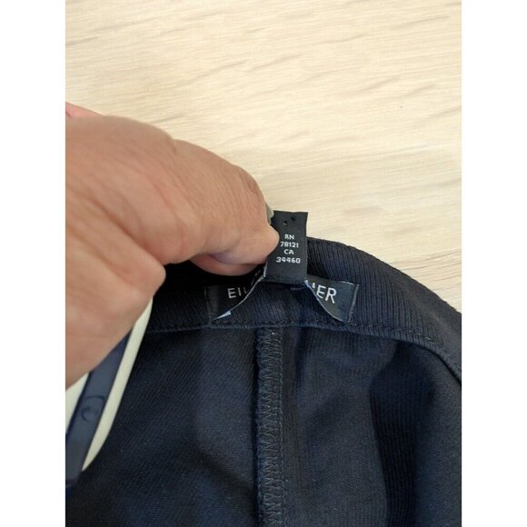 Eileen Fisher Pants 4 Black Tapered Ponte Dress Viscose Blend USA Work Office - Picture 6 of 11